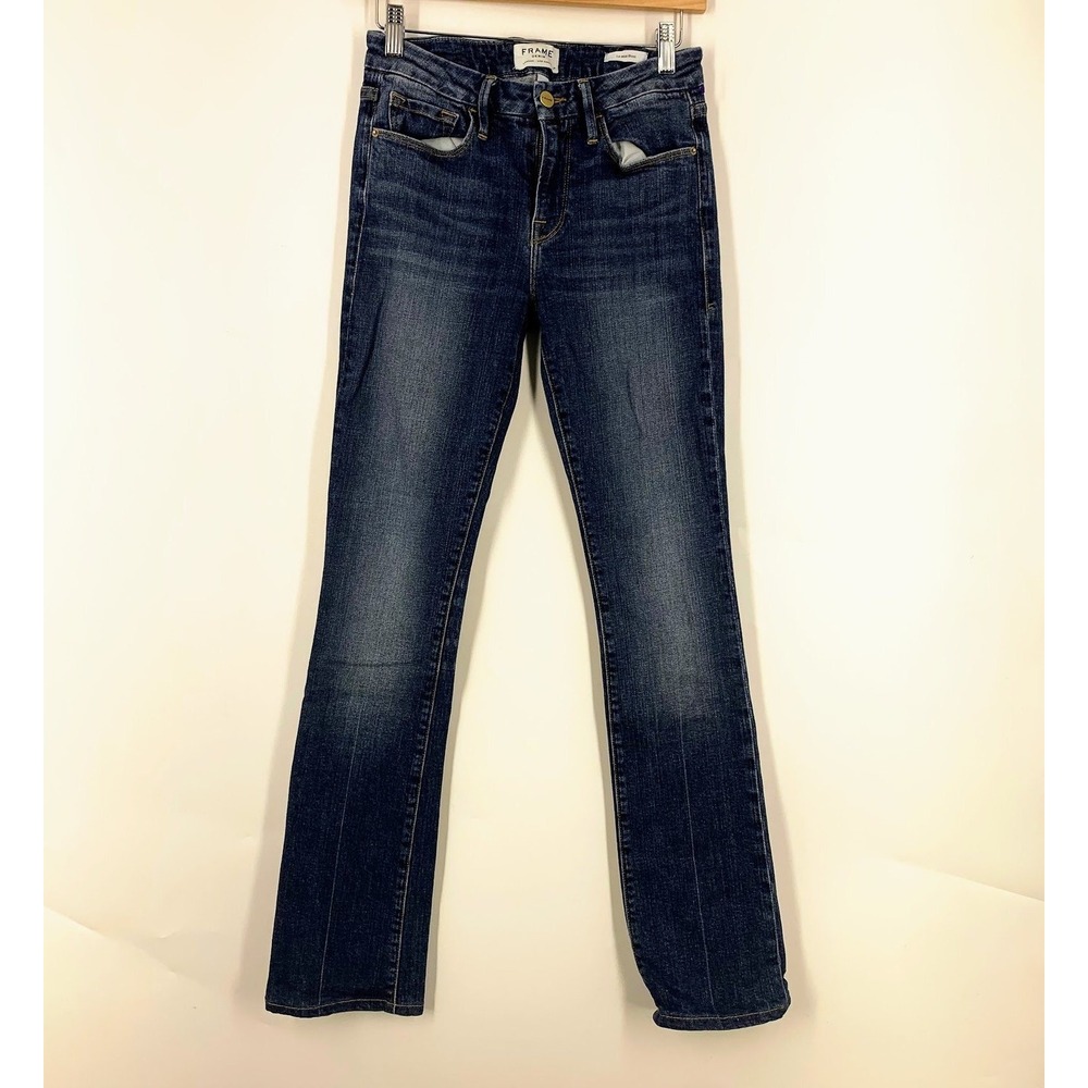 Frame Denim Le Mini Boot Jeans Dark Wash Blue Slim‎ Bootcut Women Size 26